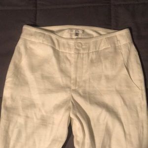 CAbi Never worn, Linen/Rayon wide leg pants. Cream color, Size 8 LONG.